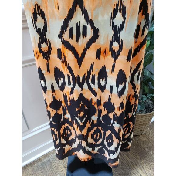 Cato Women's Multicolor Polyester Scoop Neck Short Sleeve Long Maxi Dress Size L - Picture 4 of 12